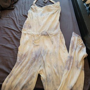 White and blue jumpsuit